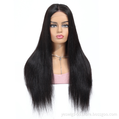 150% 180% 200% Density Straight Human Hair 4*4 Lace Closure Front Wig Unprocessed Brazilian Lace Wig Virgin Cuticle Aligned Hair